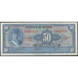 Mexico 50 Pesos 29 Dic 1972 Serie BOO P49u