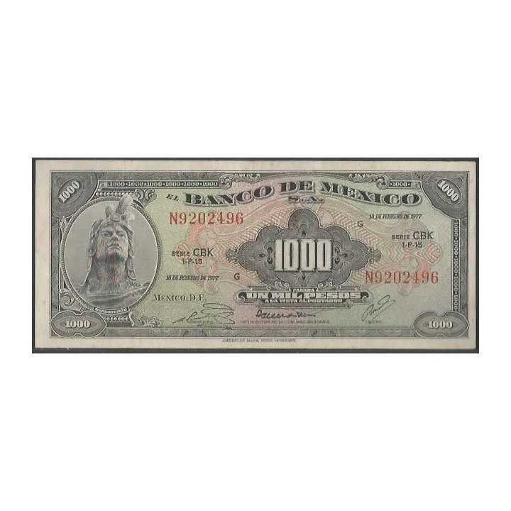 Mexico 1.000 Pesos 18 Feb 1977 CBK P52t