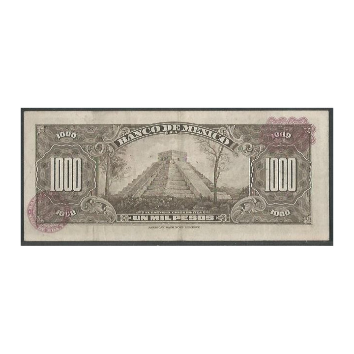 Mexico 1.000 Pesos 18 Feb 1977 CBK P52t reverso