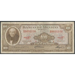 Mexico 100 Pesos 10 May 1967 Serie BFT P61d