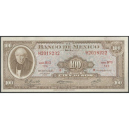 Mexico 100 Pesos 29 Dic 1972 Serie BNV P61h