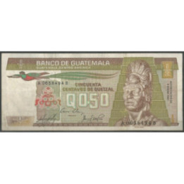 Guatemala 50 Centavos 9 Ene 1985 P65