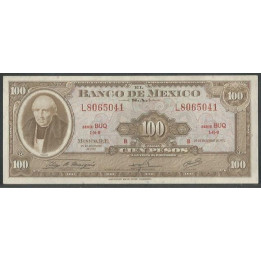 Mexico 100 Pesos 29 Dic 1972 Serie BUQ P61h