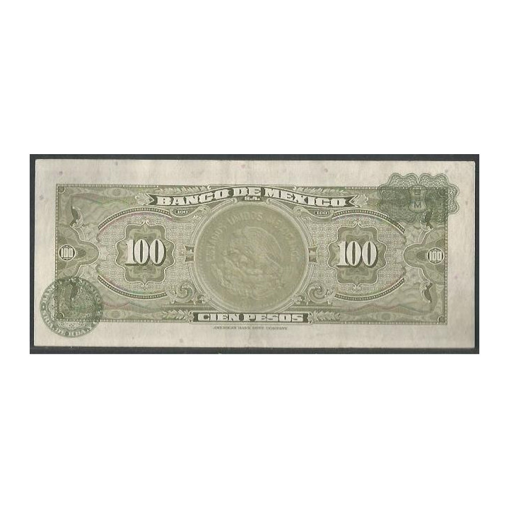 Mexico 100 Pesos 18 Jul 1973 Serie BWC P61i reverso