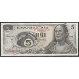Mexico 5 Pesos 27 Jun 1972 Serie 1AT P62c