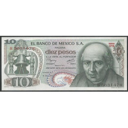Mexico 10 Pesos 18 Feb 1977 Serie 1FB P63i