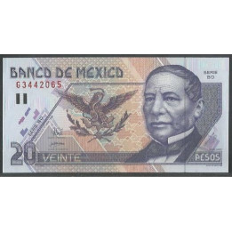 Mexico 20 Pesos 17 Mar 1998 Serie BD P106c