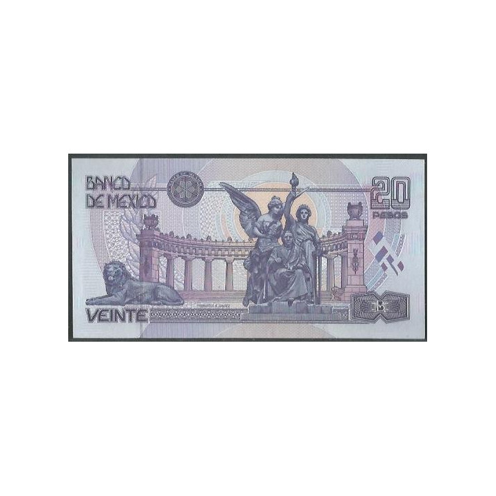 Mexico 20 Pesos 17 Mar 1998 Serie BD P106c reverso