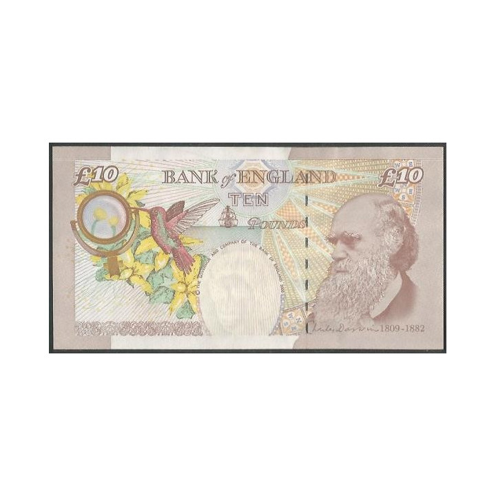 Inglaterra 10 Pounds 2015 P389e reverso