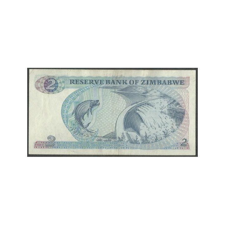 Zimbabwe 2 Dollars 1994 P1d reverso