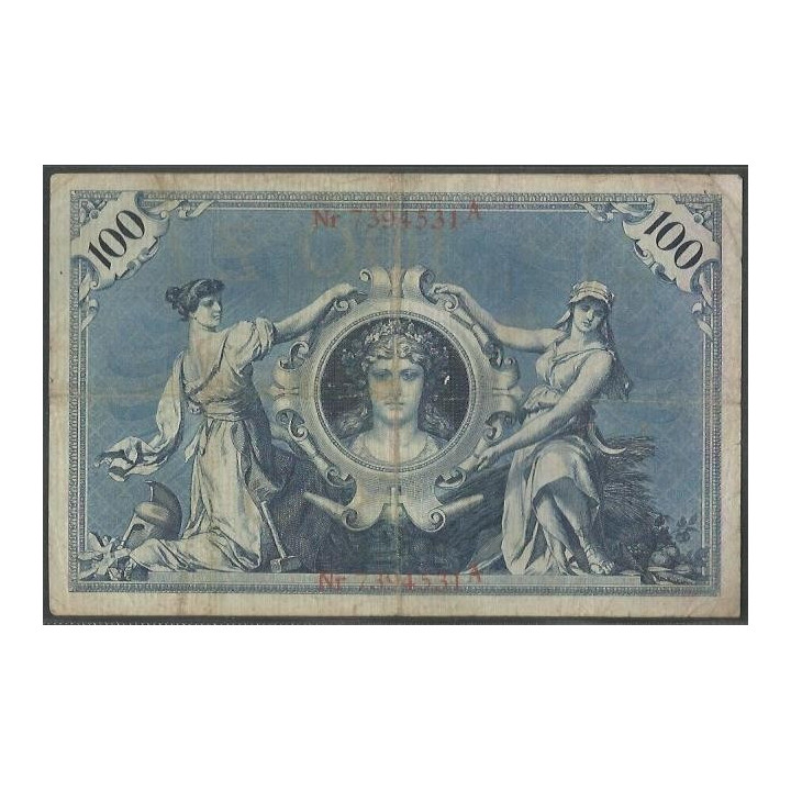 Alemania 100 Mark 8 Jun 1907 P30 reverso