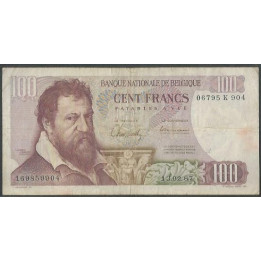 Belgica 100 Francs 13 Feb 1967 P134a