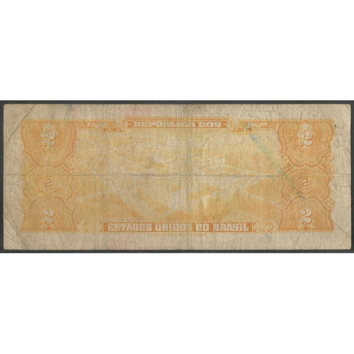 Brasil 2 Cruzeiros ND1954-8 Firma 6 P151b reverso