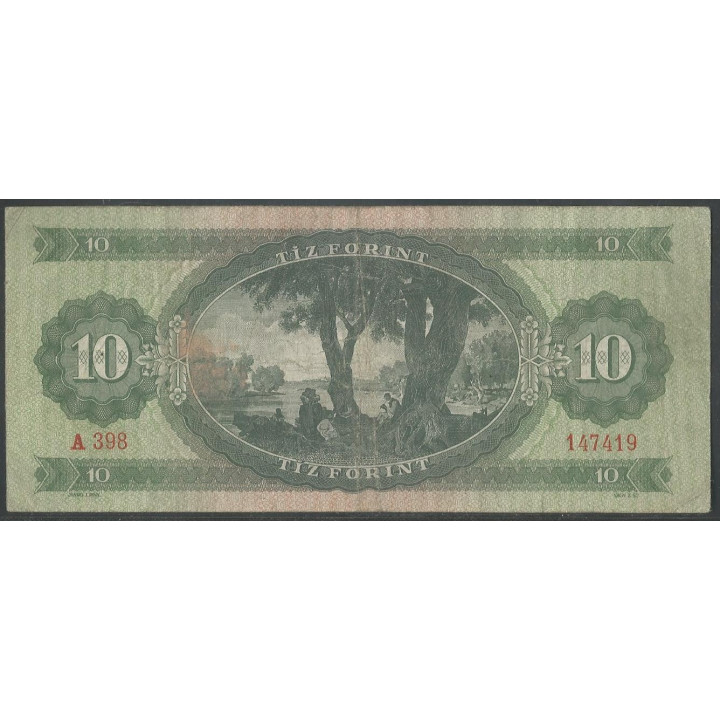 Hungria 10 Forint 12 Oct 1962 P168c reverso