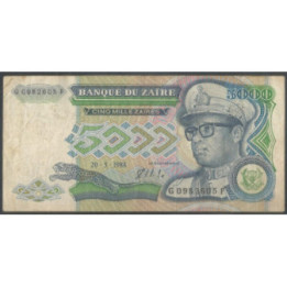 Zaire 5.000 Zaires 20 May 1988 P37b