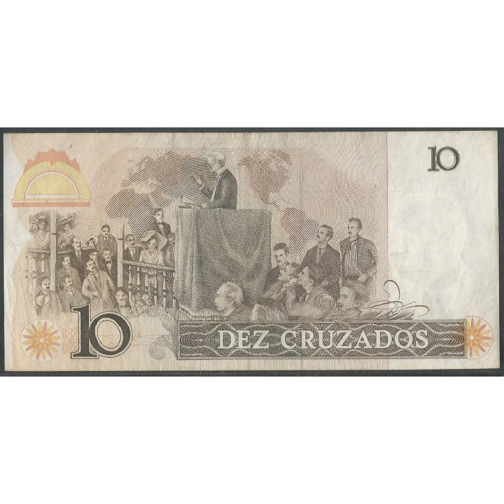 Brasil 10 Cruzados ND1987 P209b reverso