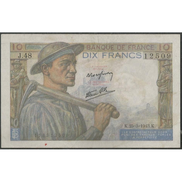 Francia 10 Francs 25 Mar 1943 P99e
