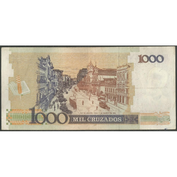 Brasil 1.000 Cruzados ND1988 P213b reverso