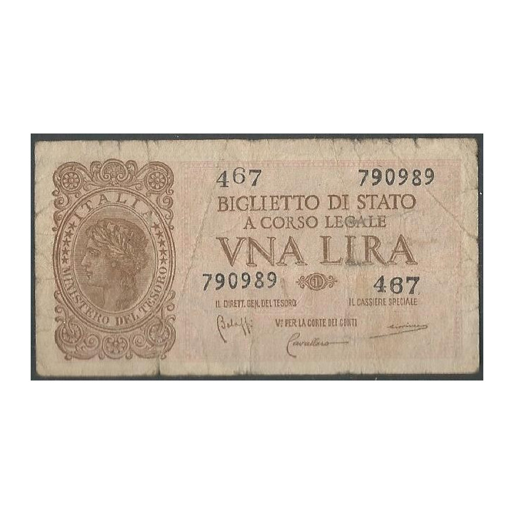 Italia 1 Lira 23 Nov 1944 P29a