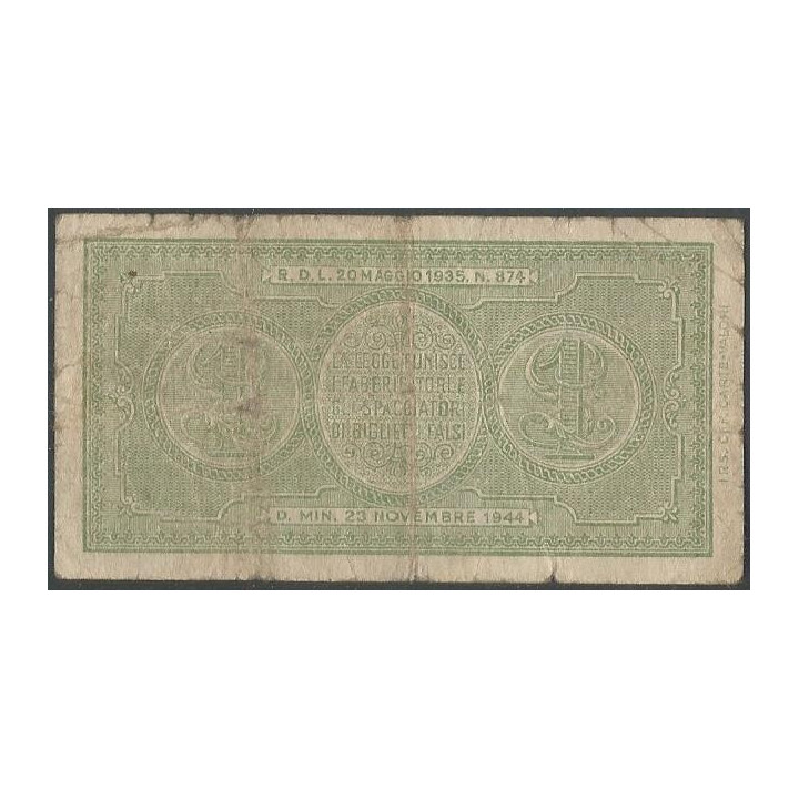 Italia 1 Lira 23 Nov 1944 P29a reverso