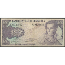 Venezuela 10 Bolivares 29 Ene 1980 A 8 Dig P57a