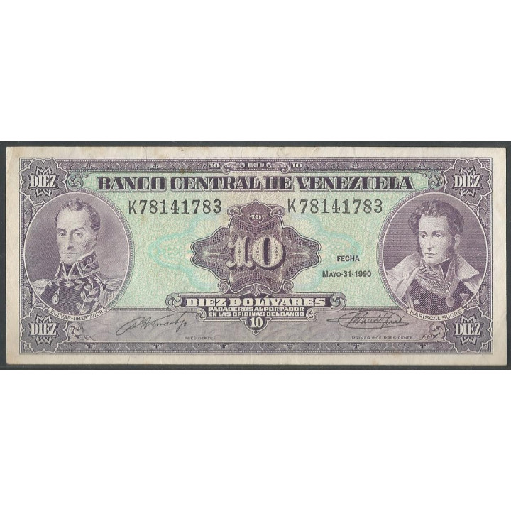 Venezuela 10 Bolivares 31 May 1990 K8 P61b