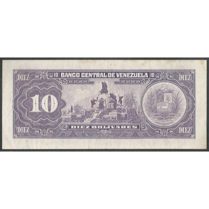 Venezuela 10 Bolivares 31 May 1990 K8 P61b reverso