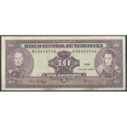 Venezuela 10 Bolivares 5 Jun 1995 R8 Dig P61d