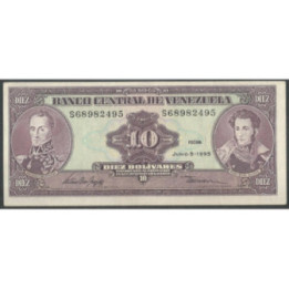 Venezuela 10 Bolivares 5 Jun 1995 S8 Dig P61d