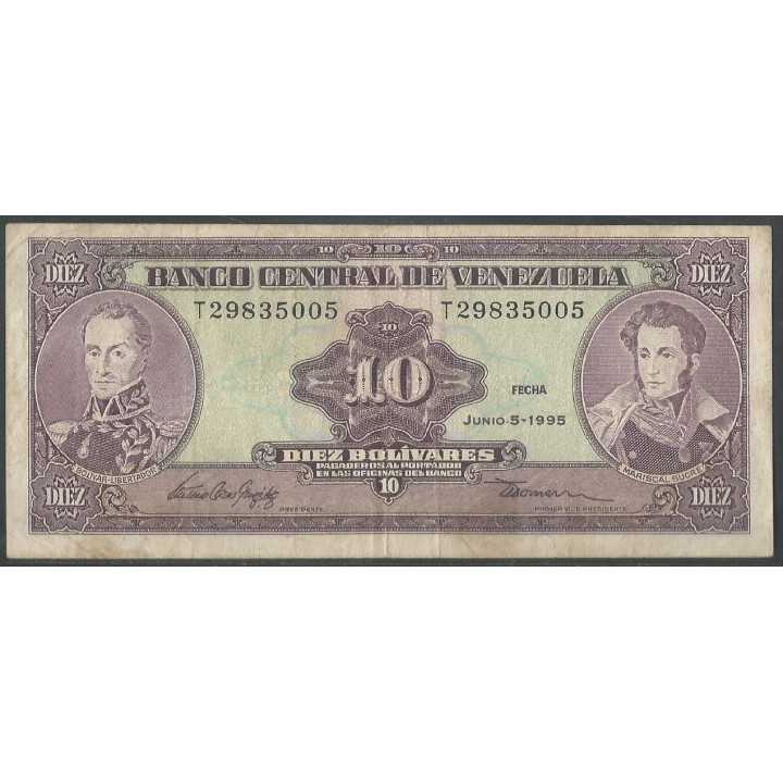 Venezuela 10 Bolivares 5 Jun 1995 T8 Dig P61d