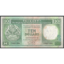 Hong Kong - THK&SBC 10 Dollars 1 Ene 1992 P191c