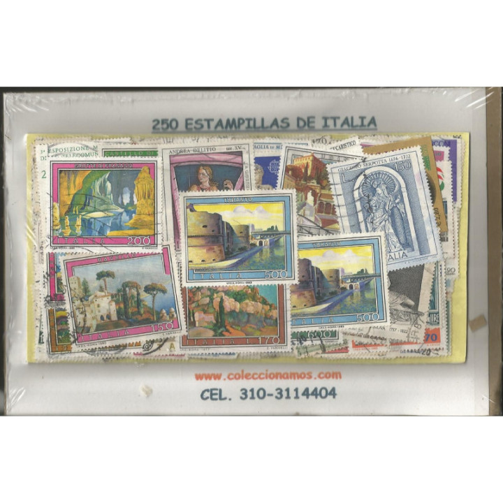 Italia 250 estampillas usadas