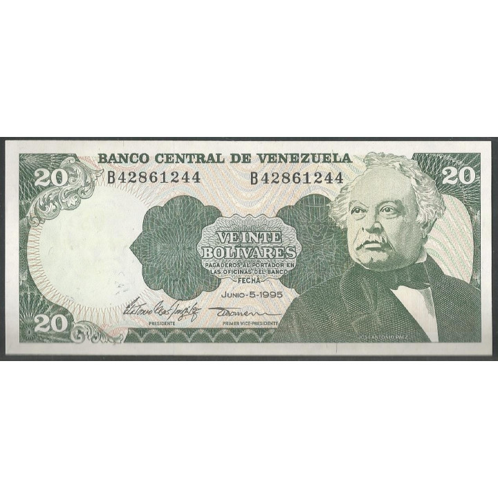 Venezuela 20 Bolivares 5 Jun 1995 B 8 Dig P63e