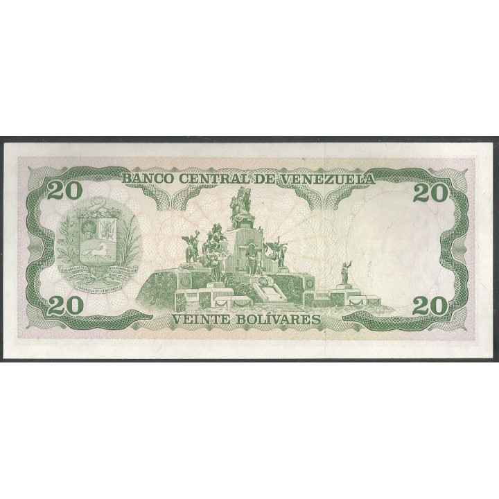 Venezuela 20 Bolivares 5 Jun 1995 B 8 Dig P63e reverso