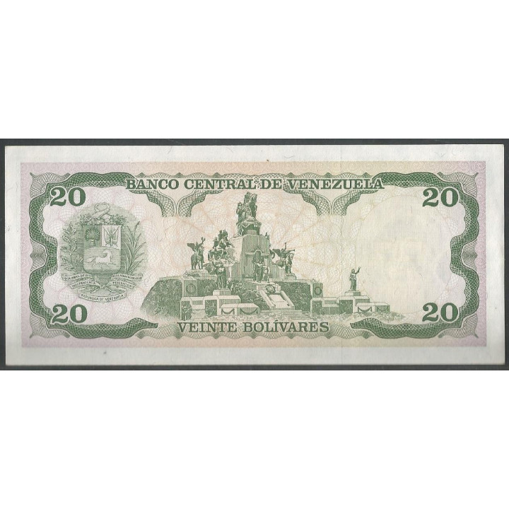 Venezuela 20 Bolivares 5 Jun 1995 D 8 Dig P63e reverso