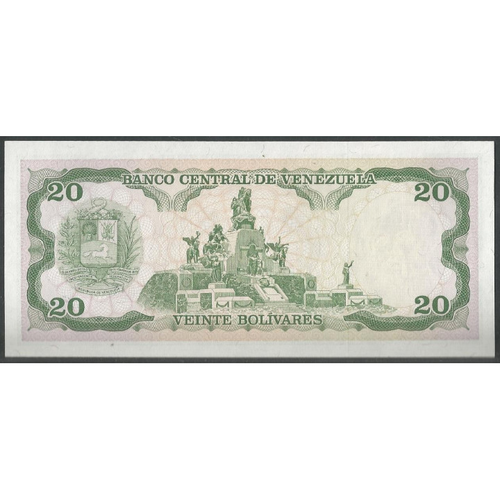 Venezuela 20 Bolivares 5 Jun 1995 E 8 Dig P63e reverso