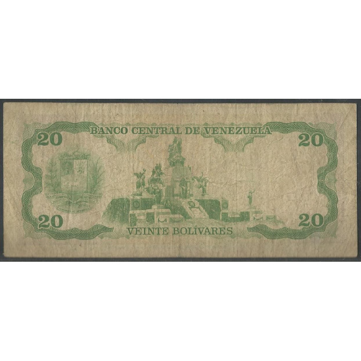 Venezuela 20 Bolivares 31 May 1990 N 8 Dig P63c reverso