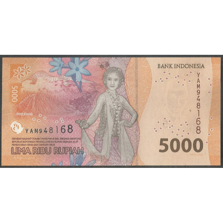 Indonesia 5.000 Rupias 2022 P164a reverso