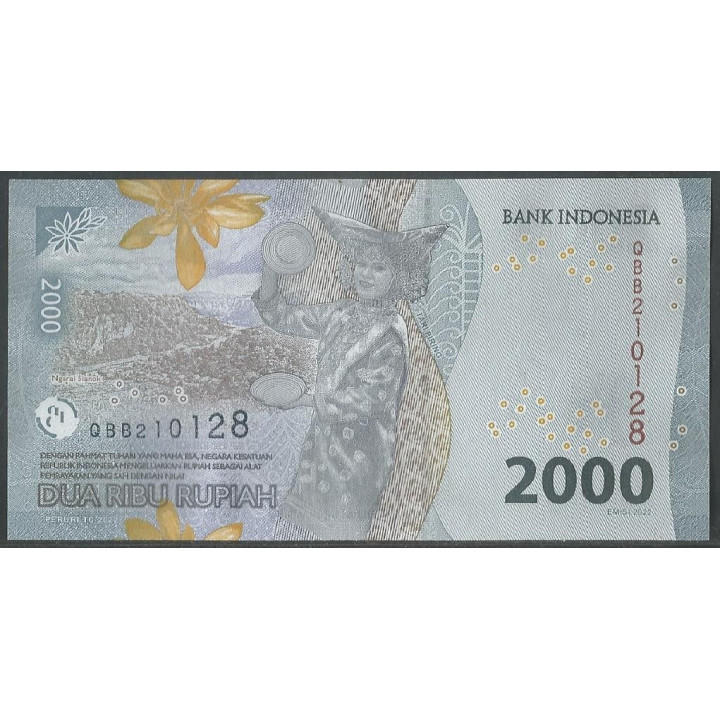 Indonesia 2.000 Rupias 2022 P163a reverso