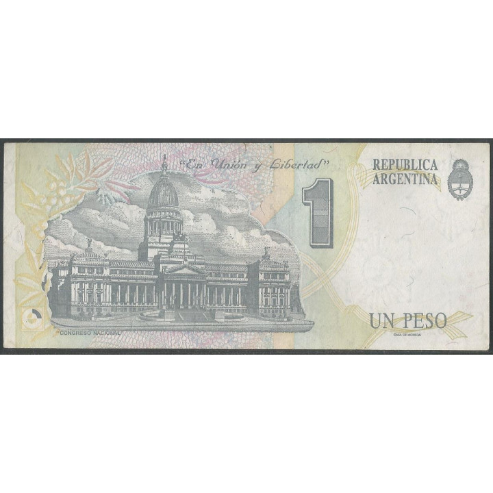 Argentina 1 Peso ND1993 Serie D P339b reverso