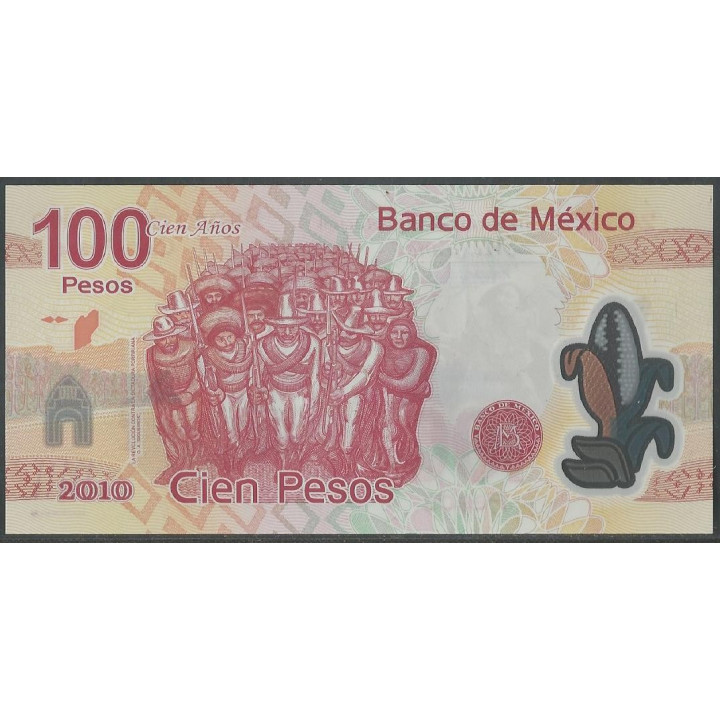 Mexico 100 Pesos 20 Nov 2007 Serie AC P128c reverso