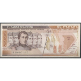 Mexico 5.000 Pesos 19 Jul 1985 Serie GP P88a