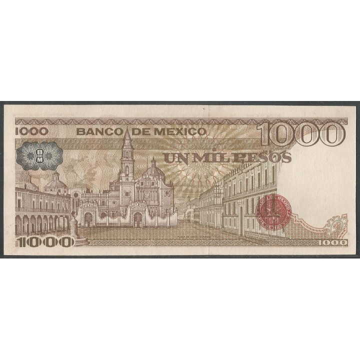 Mexico 1000 Pesos 13 May 1983 Serie UJ P80a reverso