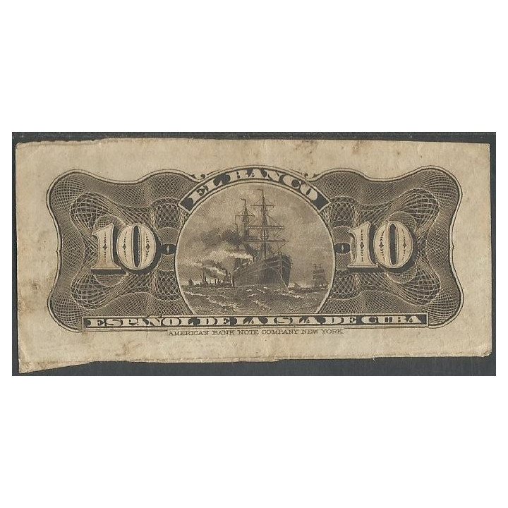 Cuba 10 Centavos 15 Feb 1897 P52 reverso