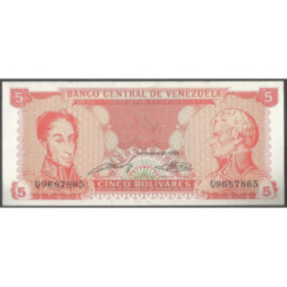 Venezuela 5 Bolivares 21 Sep 1989 U 7 Dig P70a