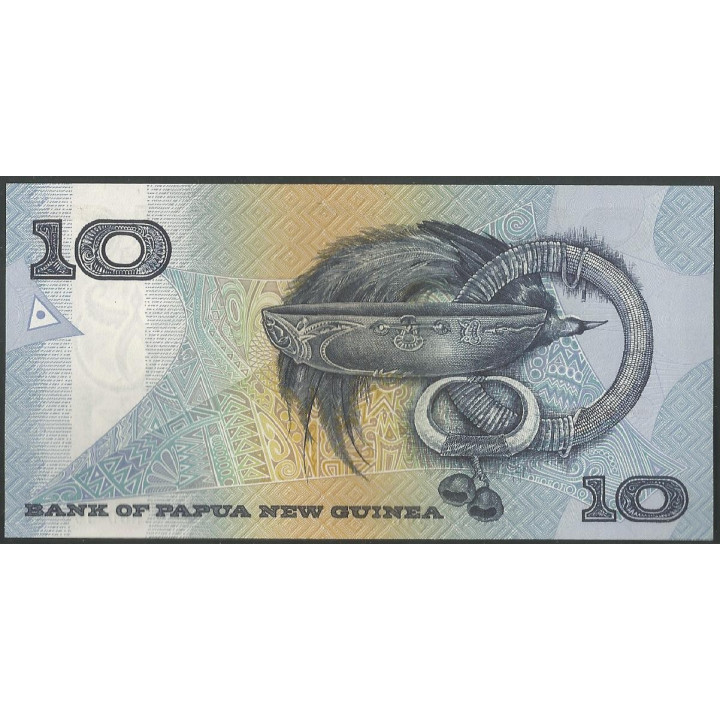 Papua Nueva Guinea 10 Kina ND1988-98 P9b reverso