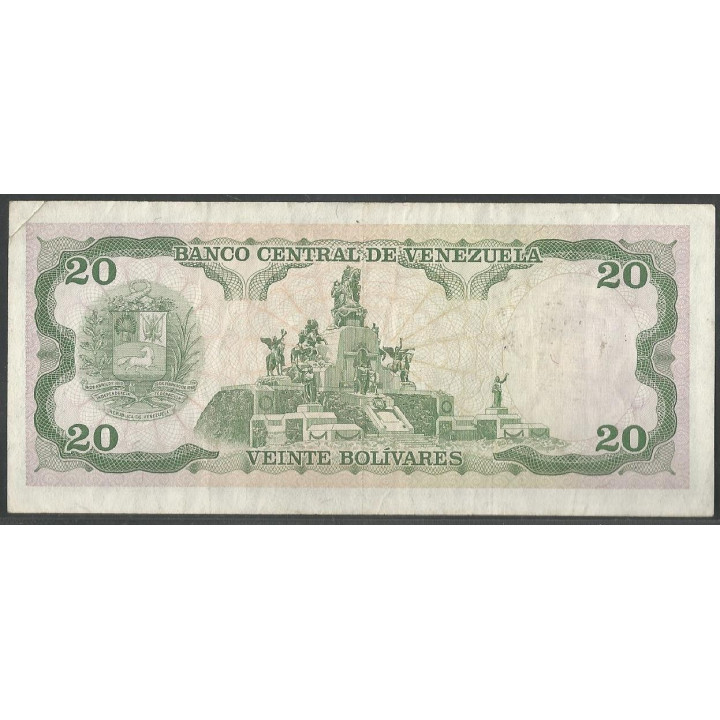 Venezuela 20 Bolivares 5 Jun 1995 A 8 Dig P63e reverso