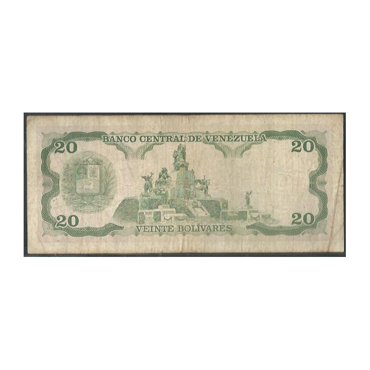 Venezuela 20 Bolivares 10 Feb 1998 E 8 Dig P63f reverso