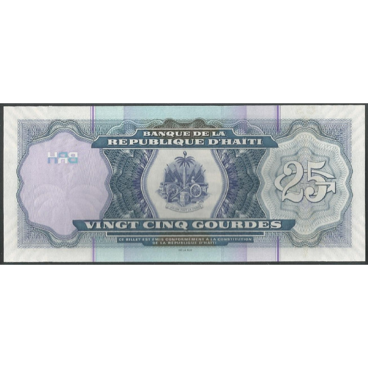 Haiti 25 Gourdes 2014 P266e reverso