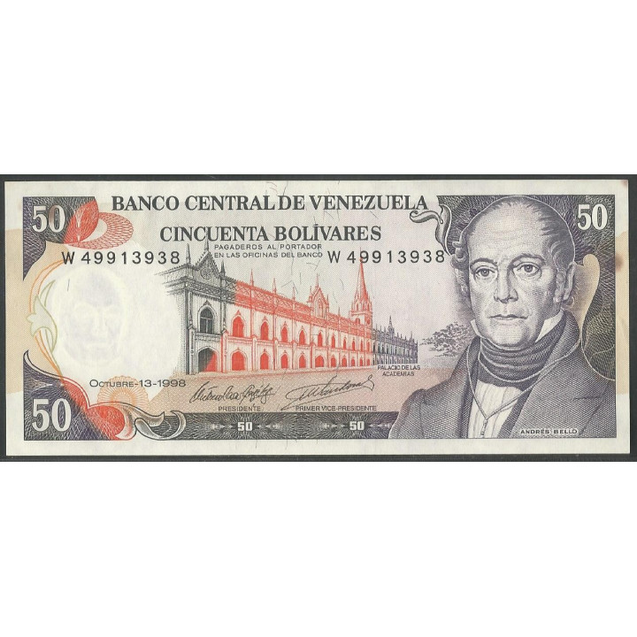Venezuela 50 Bolivares 13 Oct 1998 W 8 Dig P65g